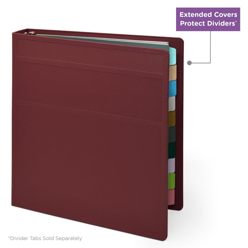 Carstens 1.5-Inch Heavy Duty 3-Ring Binder - Side Opening, Wine, Durable Plastic, Precision No-Gap Rings, Waterproof Cover, No Pockets, Holds 250 US Letter Sheets, BPA-Free, Made in USA (2021-3R) - Image 5